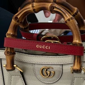 Gucci Mini Diana Red Leather bamboo handle shapers- Brand New